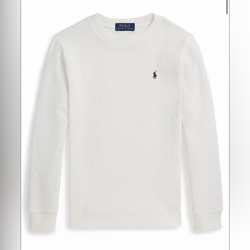Polo by Ralph Lauren Boys 2T Waffle-Knit Cotton Long-Sleeve T-Shirt